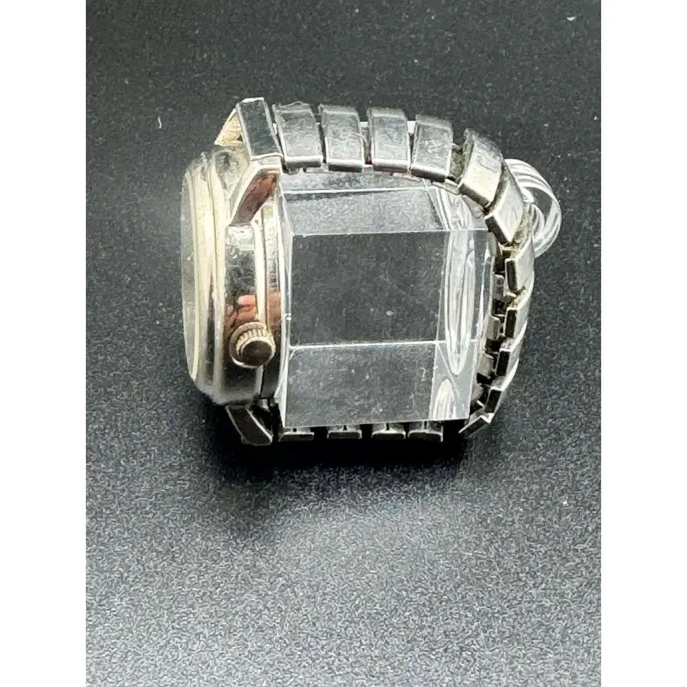 Vintage Silver Tone Novelty Watch Playful Scattered Dial